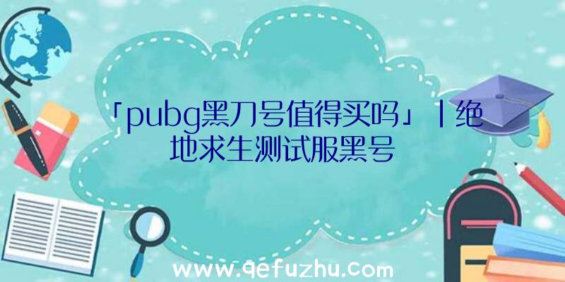 「pubg黑刀号值得买吗」|绝地求生测试服黑号